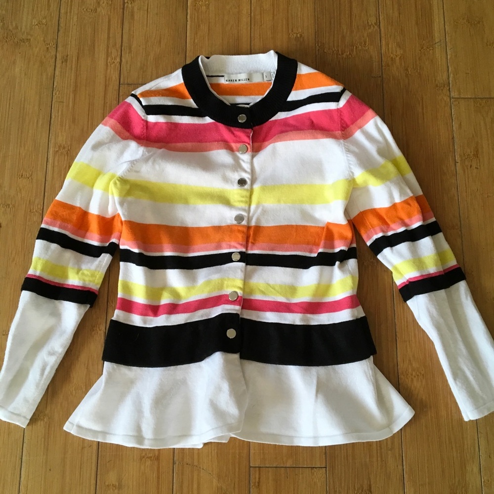 Karen Mullen stripe knit cardigan